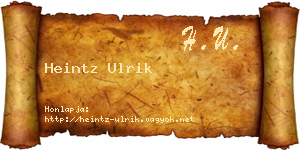 Heintz Ulrik névjegykártya